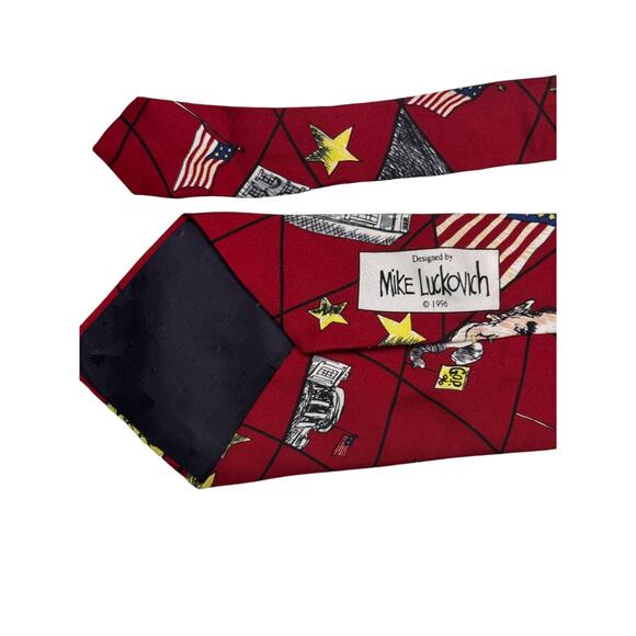 VINTAGE Political Men Tie 96‎ Dole for President Mike Luckovich Design 100% Silk - Picture 5 of 6
